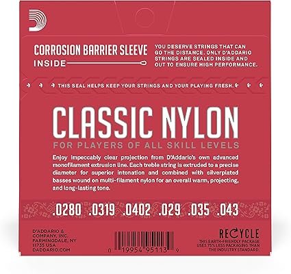 D'Addario Cuerdas para Guitarra Española | EJ27N Juego de Cuerdas Clásica de Nylon - Imagen 4