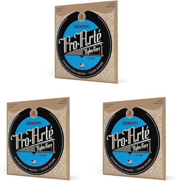 D'Addario EJ46 Pro-Arte Hard Classical Guitar Strings (Paquete de 3)