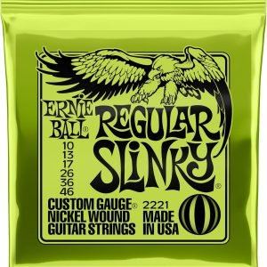 CUERDAS Ernie Ball Regular Slinky - Cuerdas para guitarra eléctrica, entorchado de níquel, 1 paquete, calibre 10-46