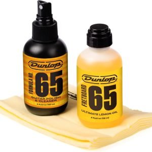 JIM DUNLOP | 6503 System 65 Body & Fingerboard Cleaning Kit, para limpieza del cuerpo y teclado de guitarra, incluye dos paños de microfibra.